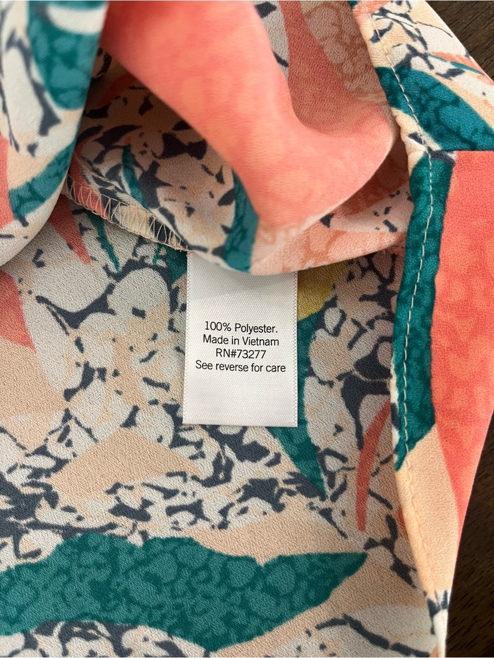 Nine West Coral Teal & Yellow Leaf Print Spaghetti Strap Cami Lightweight Large - Picture 3 of 3